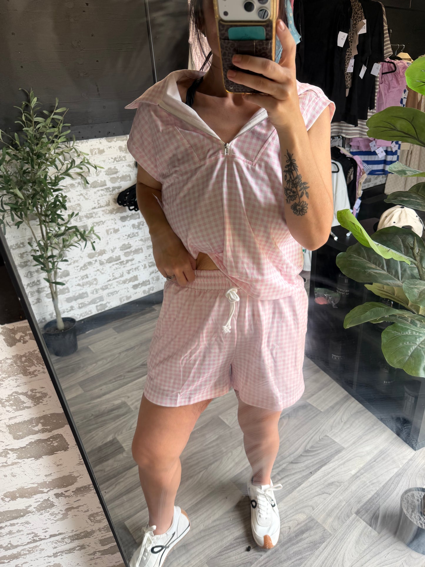 Pink Gingam Set