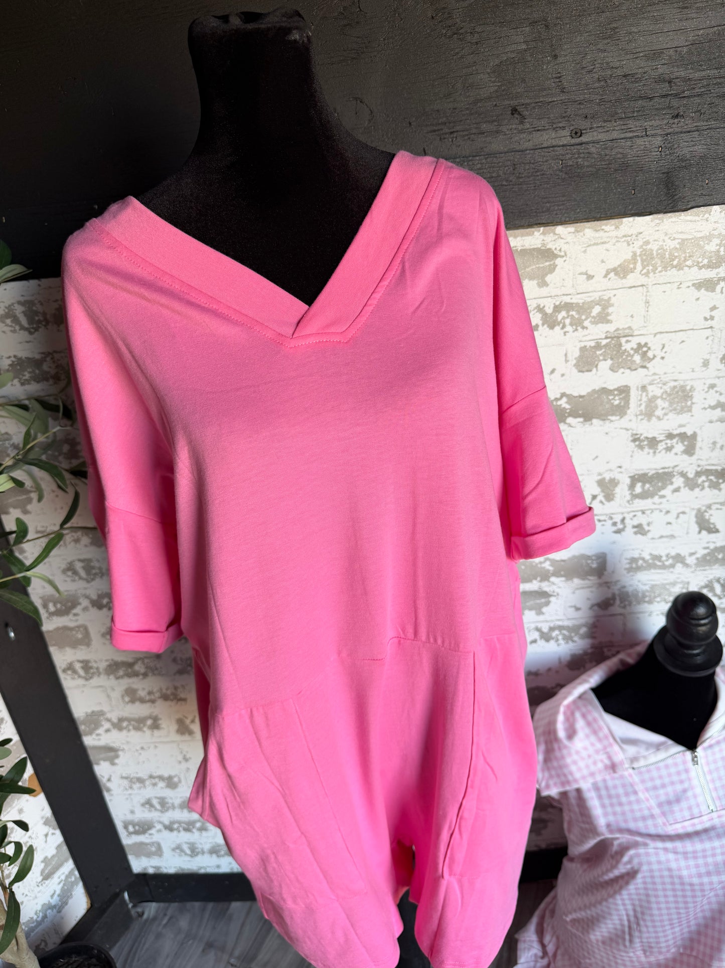 Pink Romper W/ Pockets