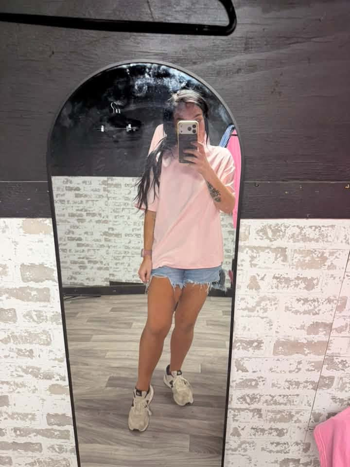 baby pink mock neck