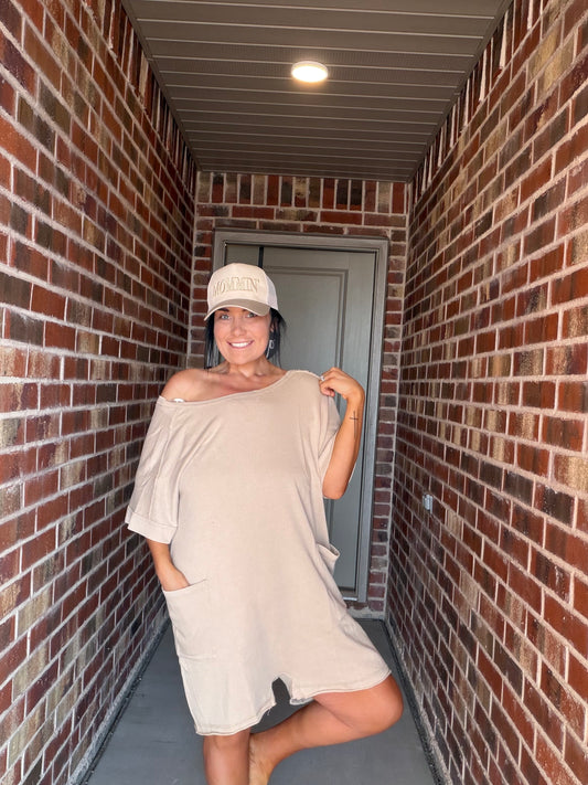 Oversized acid wash romper