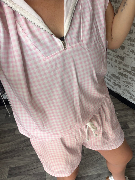 Pink Gingam Set